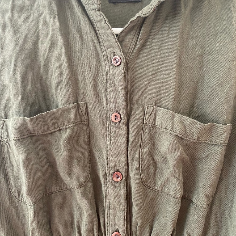 BDG Urban Outfitters Olive Green Button Down Dress - Picture 7 of 12